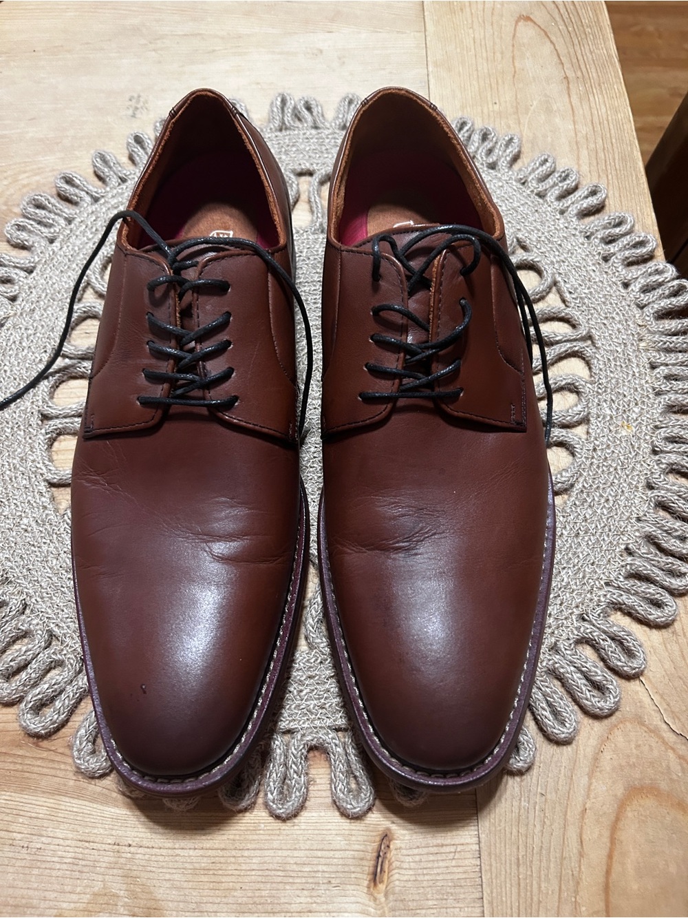 Stacy Adams Brown Leather Lace-Up Derby Shoes